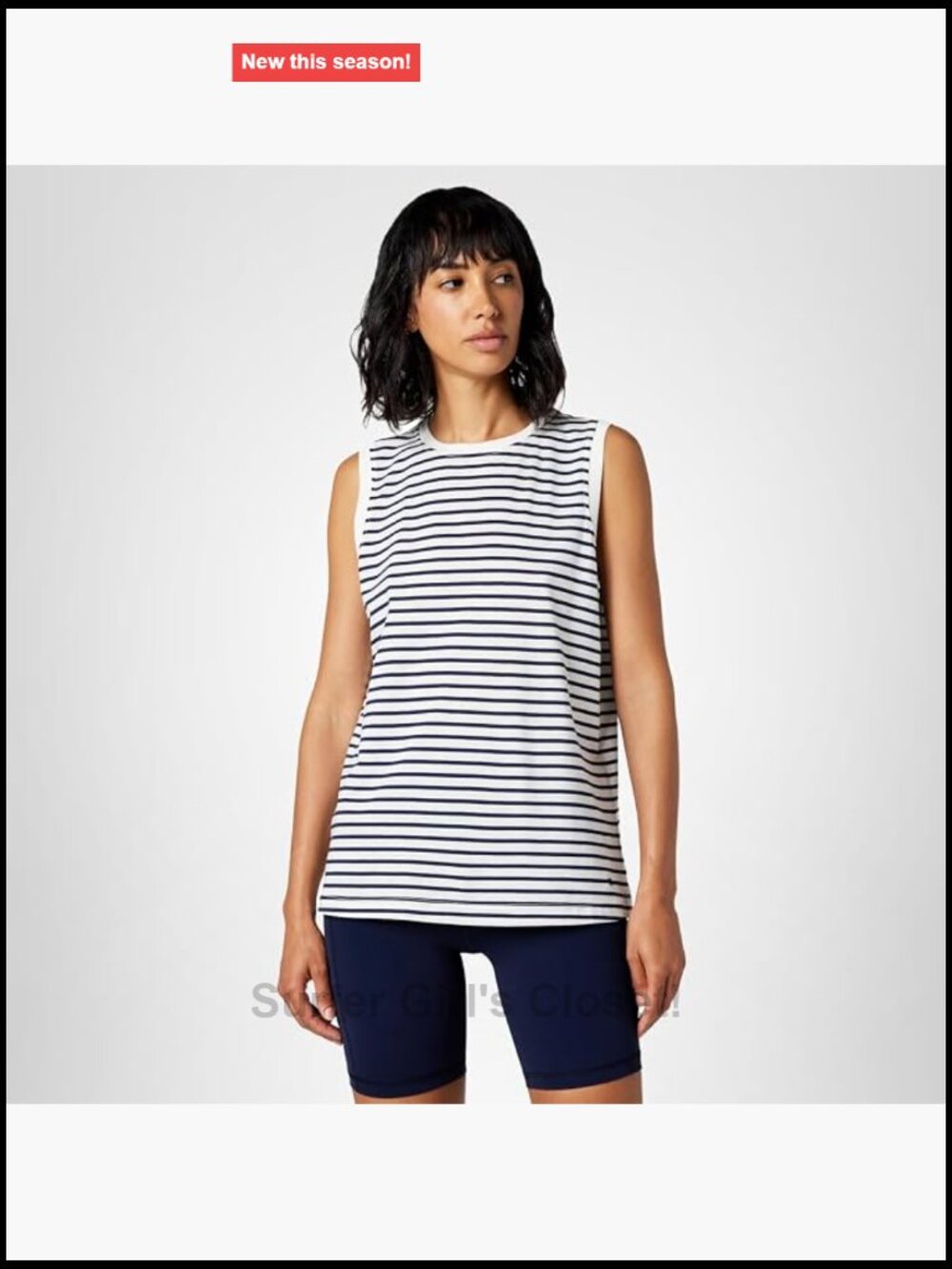 Organic Cotton Blend Sleeveless Tank Top Crew Neck Casual Essential